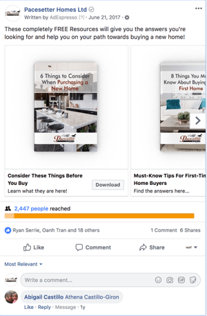 facebook ad carousel example premium content image